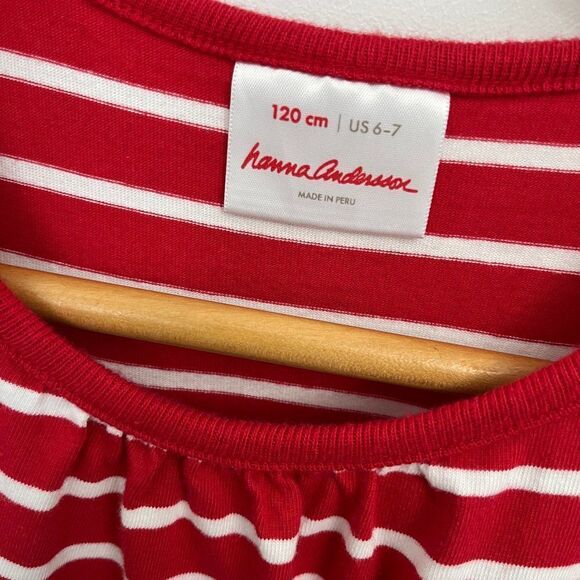 Red and White Striped Kids Dress - Picture 2 of 4